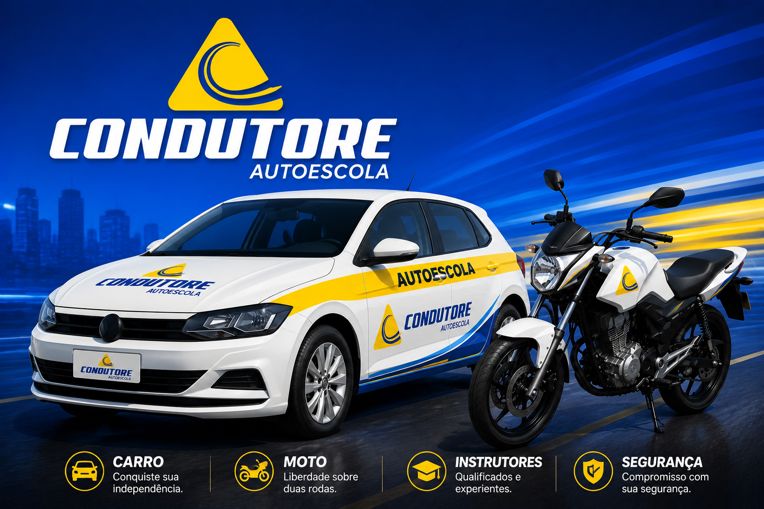 🚗🏍️🔥 DUPLA MOTO E CARRO MANUAL  (A+B) — 2 AULAS